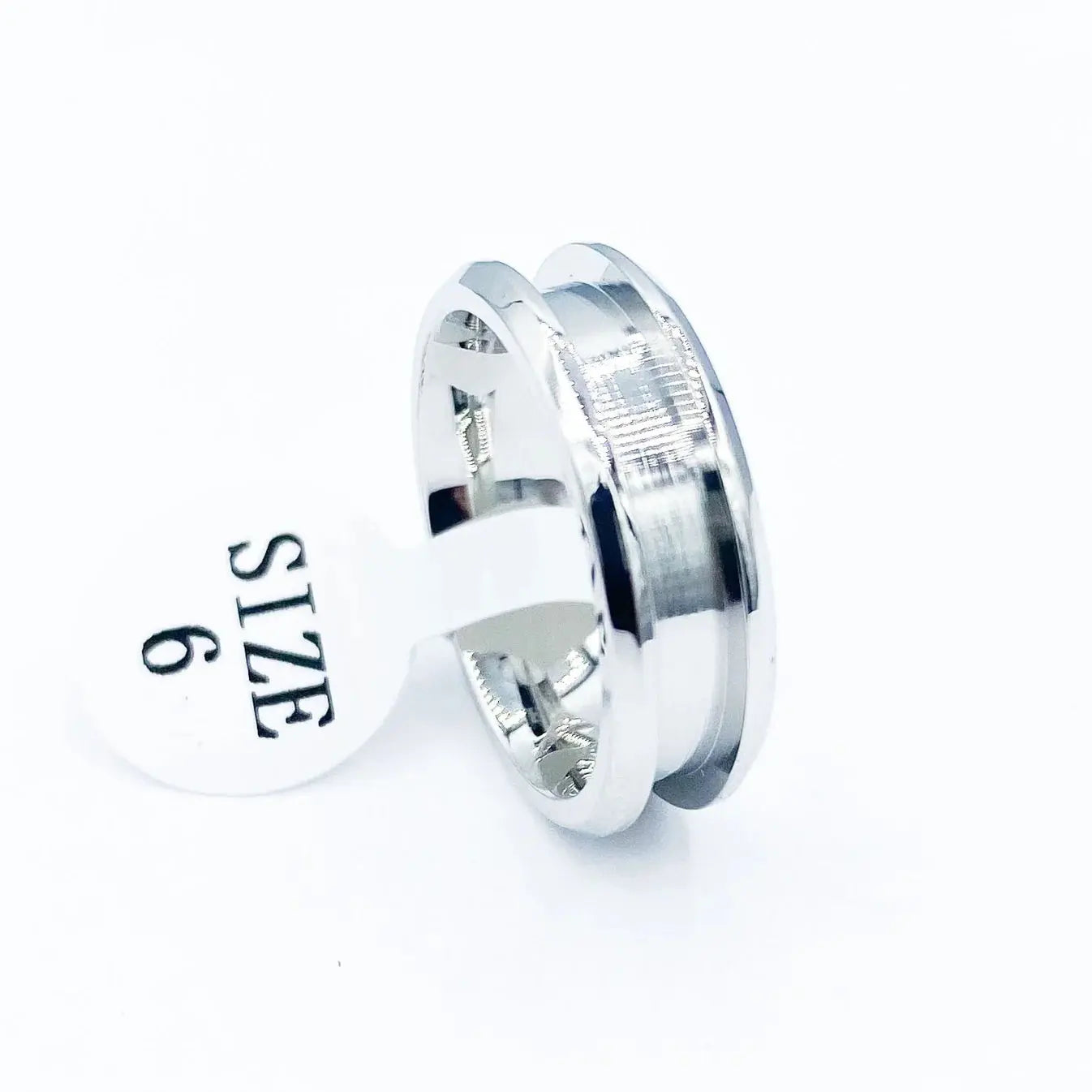 Cobalt single channel ring for custom rings on a white background