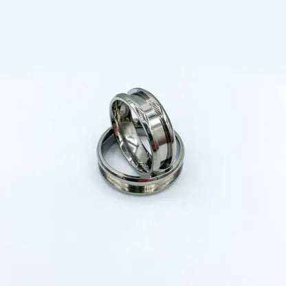 Titanium single channel ring for custom ring inlays
