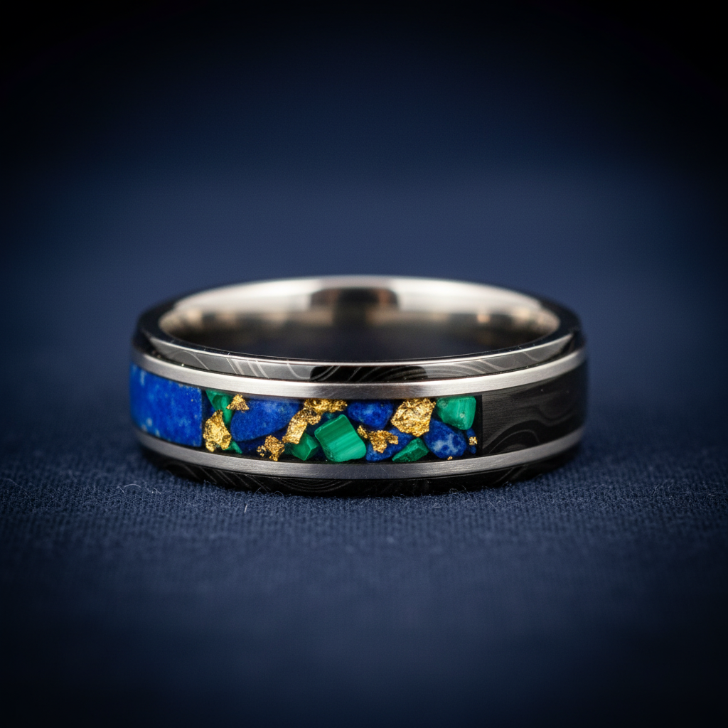 Close-up of custom jewelry craftsmanship - artisan ring detail