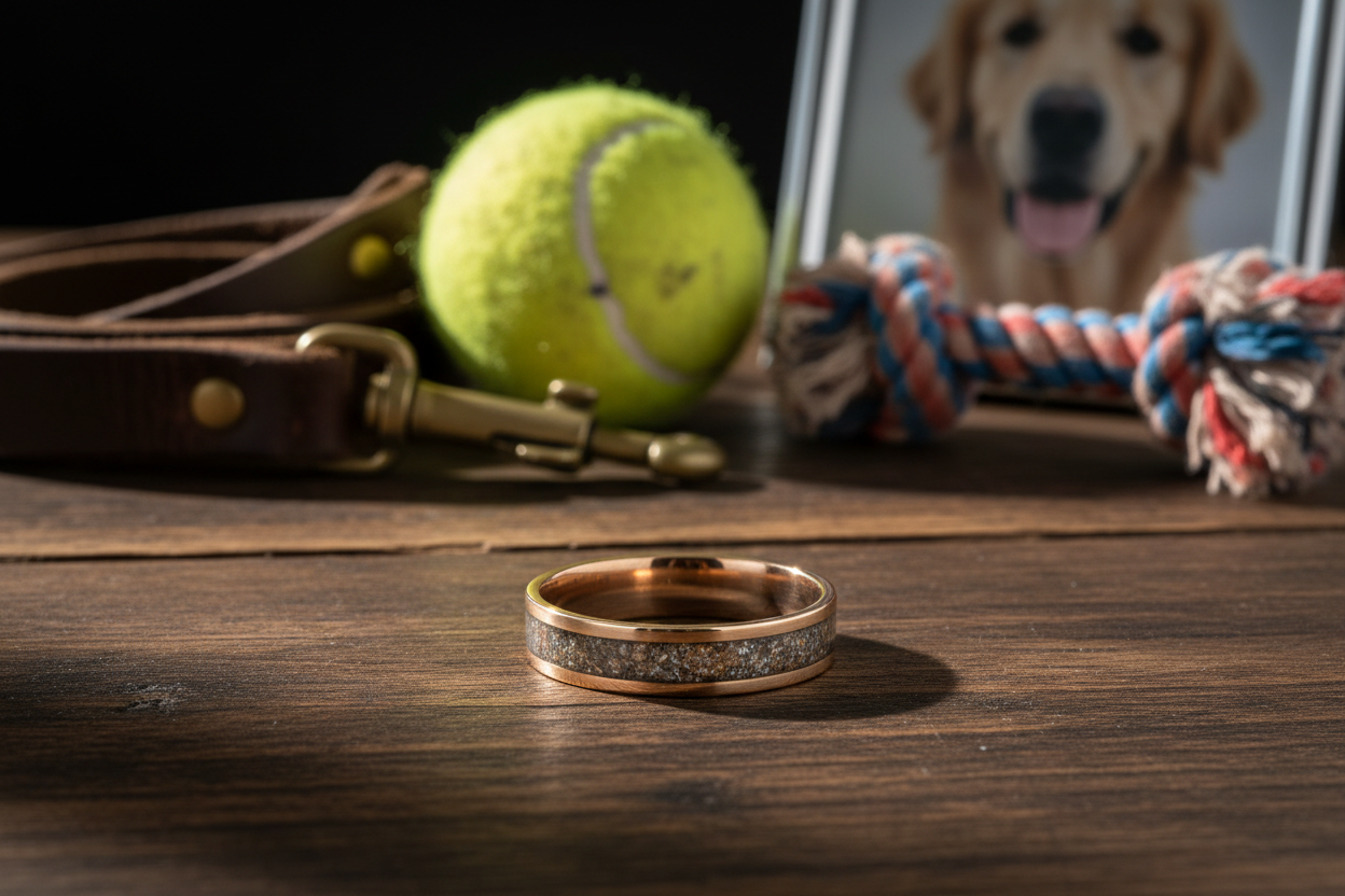 Memorial Ring with Dog Toys for custom rings by WildBeard Forge in Colorado